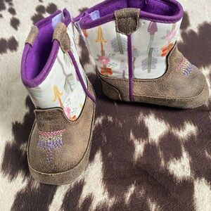 Twisted X Kids Boots in Brown and Purple with Arrow Design